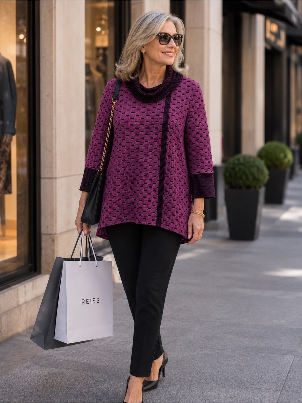 NWT HABITAT 36615 INNER CIRCLE COWL TUNIC Wine 36615 Sz S/M